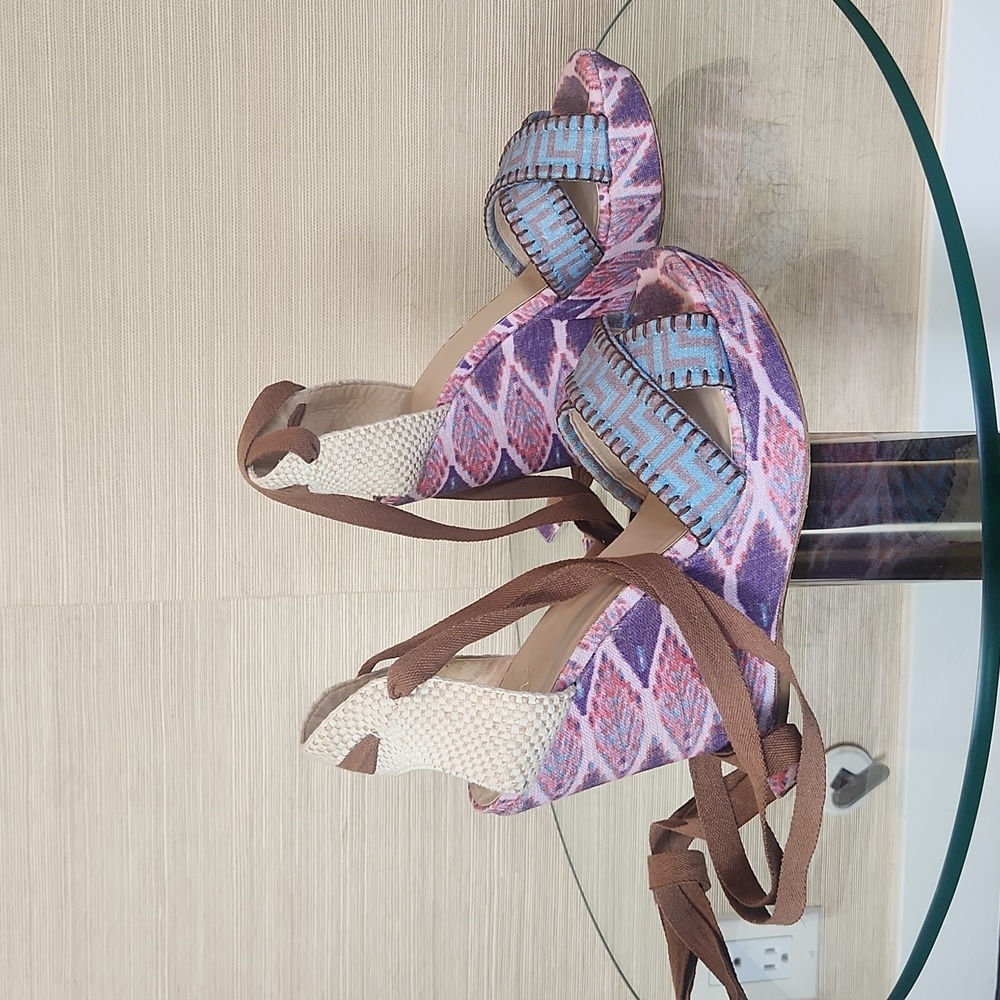 Theodora and Callum tie up wedge heels size 8